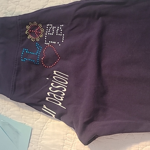 Blue shades of love yoga pants express your passion flared small - Picture 3 of 4